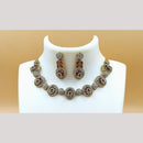Joyful Jewel Art Matte Gold Plated Austrian Stone Necklace Set