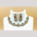 Joyful Jewel Art Matte Gold Plated Austrian Stone Necklace Set