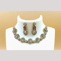 Joyful Jewel Art Matte Gold Plated Austrian Stone Necklace Set