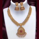 Joyful Jewel Art Matte Gold Plated Pota Stone Necklace Set