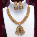 Joyful Jewel Art Matte Gold Plated Pota Stone Necklace Set