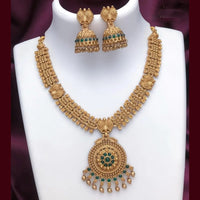 Joyful Jewel Art Matte Gold Plated Pota Stone Necklace Set