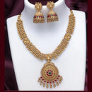 Joyful Jewel Art Matte Gold Plated Pota Stone Necklace Set