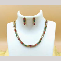 Joyful Jewel Art Matte Gold Plated Pota Stone Necklace Set