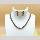 Joyful Jewel Art Matte Gold Plated Pota Stone Necklace Set