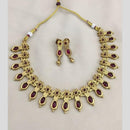 Joyful Jewel Art Matte Gold Plated Pota Stone Necklace Set