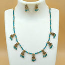 Joyful Jewel Divine Elegance Art Matte Gold Plated Temple And Beads Necklace Set