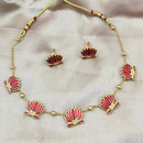 Joyful Jewel Royal Bloom Divine Elegance Art Matte Gold Plated Meenakari Necklace Set