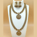Joyful Jewel Art  Ethnic Charm Matte Gold Plated Necklace Combo