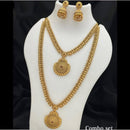 Joyful Jewel Art Matte Gold Plated Pota Stone Necklace Combo