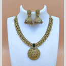 Joyful Jewel Art Matte Gold Plated Temple Necklace Set