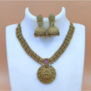 Joyful Jewel Art Matte Gold Plated Temple Necklace Set