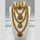 Joyful Jewel Art Matte Gold Plated Temple Necklace Combo