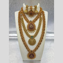 Joyful Jewel Art Matte Gold Plated Temple Necklace Combo