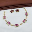 Joyful Jewel Art Lotus Pattern Necklace Set
