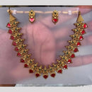 Joyful Jewel Art Matte Gold Plated Pota Stone Necklace Set