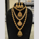 Joyful Jewel Art Matte Finish Pota Stone Double Necklace Set