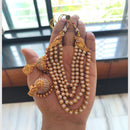 Joyful Jewel Art Matte Gold Pota Stone And Pearl Necklace Set