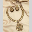 Joyful Jewel Art Timeless Beauty Matte Gold Pota Stone Necklace set