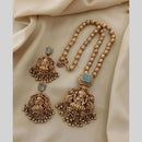 Joyful Jewel Art Timeless Beauty Matte Gold Pota Stone Temple Necklace Set