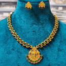 Joyful Jewel Art Traditional Matte Pota Stone And Meenakari Temple Necklace Set
