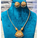 Joyful Jewel Art Matte Royal Look Pota Stone And Pearl Necklace Set  
