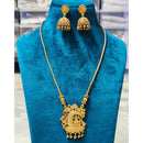 Joyful Jewel Art Matte Royal Pota Stone And Pearl Temple Necklace Set  