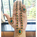 Joyful Jewel Art Timeless Beauty Matte Gold Pota Stone And Pearl Necklace set