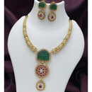 Joyful Jewel Art Timeless Beauty Matte Gold Pota Stone Necklace set