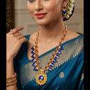 Joyful Jewel Art Traditional Matte Pota Stone Long Necklace Set