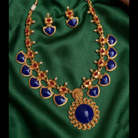 Joyful Jewel Art Traditional Matte Pota Stone Necklace Set