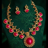 Joyful Jewel Art Traditional Matte Pota Stone Necklace Set