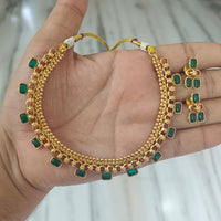 Joyful Jewel Art Traditional Matte Pota Stone Necklace Set