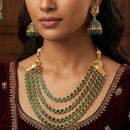Joyful Jewel Art Traditional Matte Pota Stone And Pearl Necklace Set