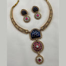 Joyful Jewel Art Traditional Matte Pota Stone Necklace Set