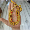 Joyful Jewel Art Traditional Matte Pota Stone Temple Necklace Set