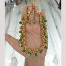 Joyful Jewel Art Traditional Matte Pota Stone Temple Necklace Set