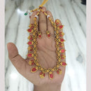 Joyful Jewel Art Traditional Matte Pota Stone Temple Necklace Set