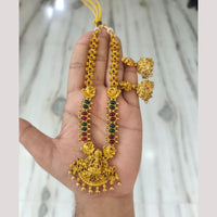 Joyful Jewel Art Traditional Matte Pota Stone And Pearl Necklace Set