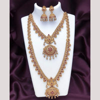 Joyful Jewel Art Matte Royal Look Pota Stone And Double Necklace Set