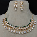 Amoliya Jewels Brass Polki Kundan Designer Necklace Set