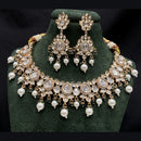 Amoliya Jewels Brass Polki Kundan Designer Necklace Set