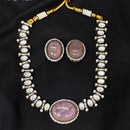 Amoliya Jewels Brass Polki Kundan Designer Necklace Set