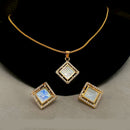 Amoliya Jewels Brass Polki Kundan Chain Pendant Set