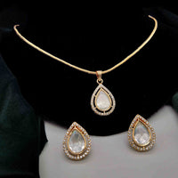 Amoliya Jewels Brass Polki Kundan Pendant Set