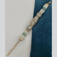 Amoliya Jewels Gold Plated Polki Kundan And Pearl Bracelet