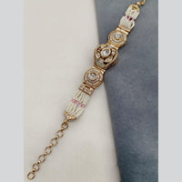 Amoliya Jewels Gold Plated Polki Kundan And Pearl Bracelet