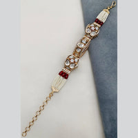 Amoliya Jewels Gold Plated Polki Kundan And Pearl Bracelet