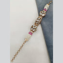 Amoliya Jewels Gold Plated Polki Kundan And Pearl Bracelet