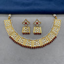 Amoliya Jewels Gold Plated Polki Kundan Necklace Set